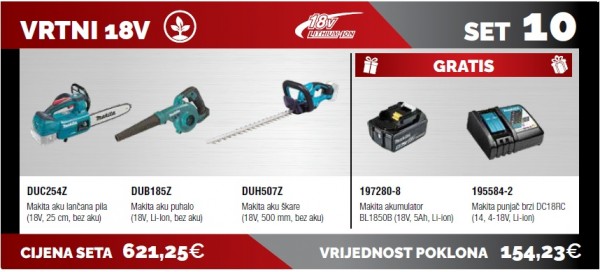 MAKITA DUC254Z+DUB185Z+DUH507Z+197280-8+195584-2 Vrtni 18V JP26